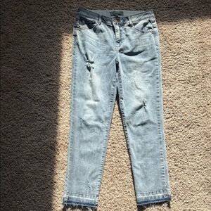 Wit & Wisdom Light Blue Distressed Ankle Jeans